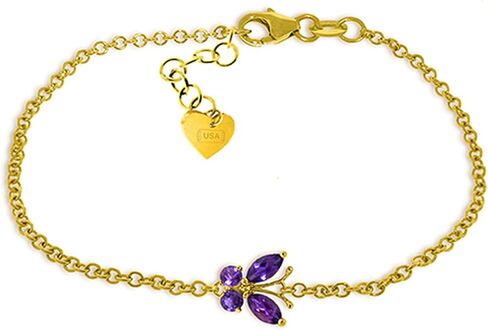 Galaxy Gold GG 0.6 ct 14k Solid Gold Flutter Amethyst Bracelet in Saudi Arabia