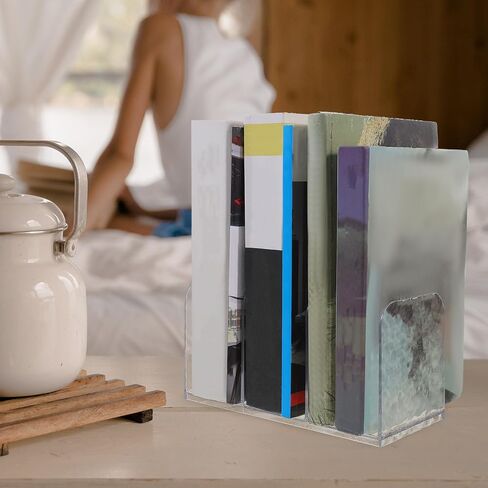Alipis Ice Pattern Book Rack Desktop File Folder Holder Student Books Organizer Office Document Storage Rack for Desk and Study Use in Saudi Arabia