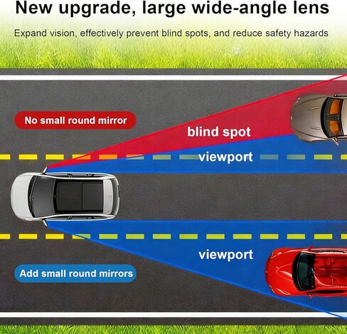 Blind Spot Mirrors, 360° Adjustable Frameless Convex Mirror for Cars, Trucks & SUVs, Wide Angle Exterior Rear View Mirror Accessories, Easy Install HD Glass Anti-Glare Safety Mirro Pack of 4 in Saudi Arabia