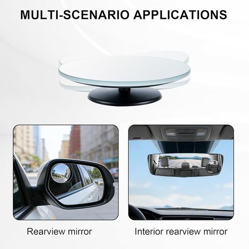 Blind Spot Mirrors, 360° Adjustable Frameless Convex Mirror for Cars, Trucks & SUVs, Wide Angle Exterior Rear View Mirror Accessories, Easy Install HD Glass Anti-Glare Safety Mirro Pack of 4 in Saudi Arabia
