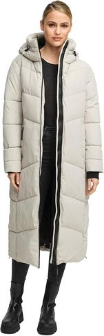 Marikoo Women's Extra Long Quilted Winter Coat with Hood - Waterproof Zippers - Wind-Resistant - Firella XVI S-6XL in Saudi Arabia
