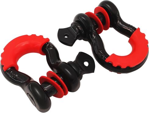 2 حزمة من الأصفاد الدائرية 3/4 بوصة على شكل حرف D مع دبوس 7/8 بوصة بوزن 18.000 رطل، تكبل متين ومُحسن للخدمة الشاقة مع حلقة سحب بكرة لحزام السحب ونش الطرق الوعرة لشاحنة جيب ATV وUTV لاستعادة المركبات (أزرق) in Kuwait