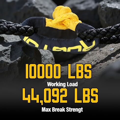 تكبل ناعم، 1/2 بوصة × 22 بوصة طقم استعادة حلقة الأغلال الناعمة الاصطناعية 44.050 رطل قوة الكسر، طقم استعادة الطرق الوعرة، تكبل سحب لشاحنة ATV UTV SUV، عبوتان in Kuwait