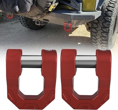 3/4’’ D Ring Shackles Red Aluminum Tow Shackles 70,000 LBS Break Strength 7/8’’ Pin Universal Use with Tow Strap Winch for Off-Road Truck ATV UTV SUV Recovery Towing 2PCS in Saudi Arabia