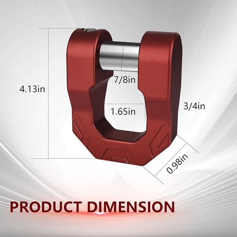 3/4’’ D Ring Shackles Red Aluminum Tow Shackles 70,000 LBS Break Strength 7/8’’ Pin Universal Use with Tow Strap Winch for Off-Road Truck ATV UTV SUV Recovery Towing 2PCS in Saudi Arabia