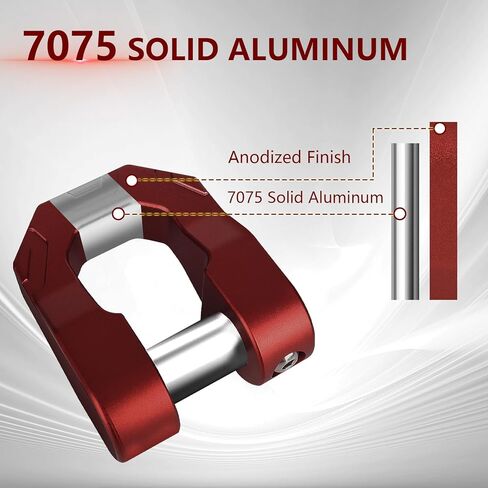 3/4’’ D Ring Shackles Red Aluminum Tow Shackles 70,000 LBS Break Strength 7/8’’ Pin Universal Use with Tow Strap Winch for Off-Road Truck ATV UTV SUV Recovery Towing 2PCS in Saudi Arabia