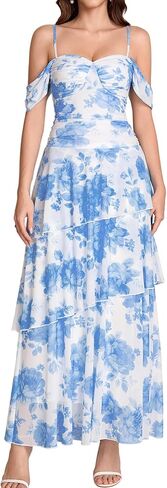 KUTUMAI Tiered Floral Maxi Dresses for Women Elegant Summer Wedding Guest Dress Ruffle Long Sundress 2026 in Kuwait