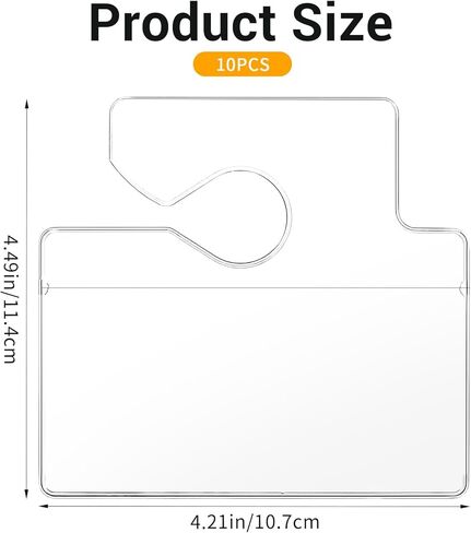 10 Pcs Horizontal Clear Parking Permit Holder Parking Pass Holder Clear Vehicle Rearview Mirror Hanging Park Lot Pass Tag Plastic Hang Tags for Car Passes Stickers Permits in Saudi Arabia