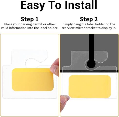 10 Pcs Horizontal Clear Parking Permit Holder Parking Pass Holder Clear Vehicle Rearview Mirror Hanging Park Lot Pass Tag Plastic Hang Tags for Car Passes Stickers Permits in Saudi Arabia