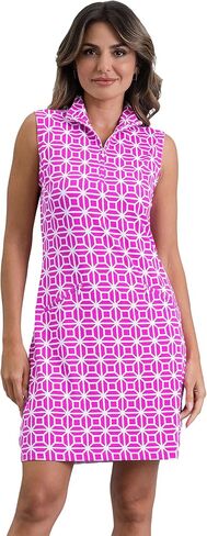 IBKUL Athleisure Wear Sun Protective UPF 50+ Icefil Cooling-Carolyn Sleeveless Mock Neck Dess in Saudi Arabia