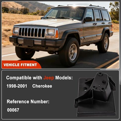 00067 Battery Tray Compatible with 1998 1999 2000 2001 Cherokee (XJ), Plastic Front Battery Holder, Battery Mount Base Tray Bracket, Battery Support Carrier, Replace OE# 55235819AA in Saudi Arabia