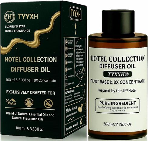 زيت ناشر الزيوت المستوحى من فندق جي - مزيج العطر والزيوت العطرية للهواء البارد والموجات فوق الصوتية وموزعات القصب - الشاي الأخضر والورد ونجيل الهند - المنزل والمنتجع الصحي والمكتب - 3.38 أونصة سائلة in Saudi Arabia