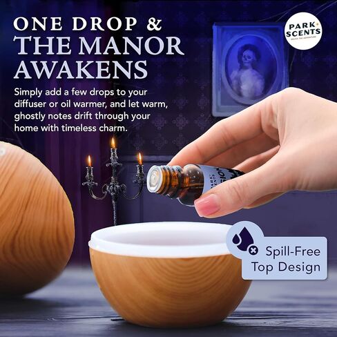 Park Scents Mansion Fragrance Oil – Theme Park Scented Essential Oils for Diffusers with Peony, Violet, Plum, Leather, Aged Wood, Amber, Musk, Vanilla – Made in USA, Home Aromatherapy Gifts (10ml) in Saudi Arabia