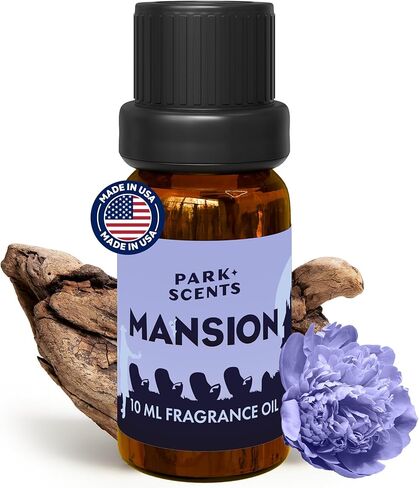 Park Scents Mansion Fragrance Oil – Theme Park Scented Essential Oils for Diffusers with Peony, Violet, Plum, Leather, Aged Wood, Amber, Musk, Vanilla – Made in USA, Home Aromatherapy Gifts (10ml) in Saudi Arabia
