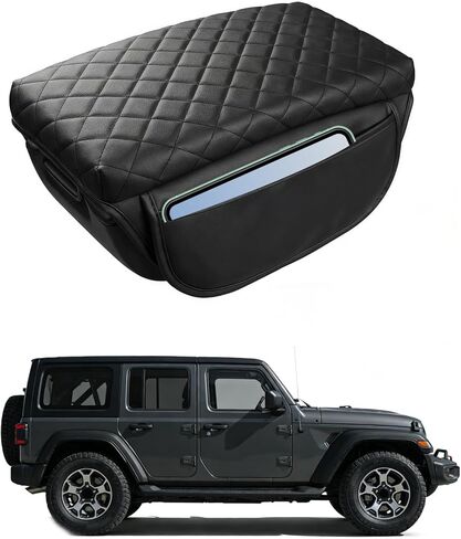 غطاء وحدة التحكم المركزية لسيارة Jeep Wrangler JL 2018-2025، وسادة مسند الذراع مع جيوب لسيارة Jeep Gladiator JT 2020-2025، غطاء مسند الذراع لملحقات Wrangler JL JLU&Gladiator JT in Saudi Arabia