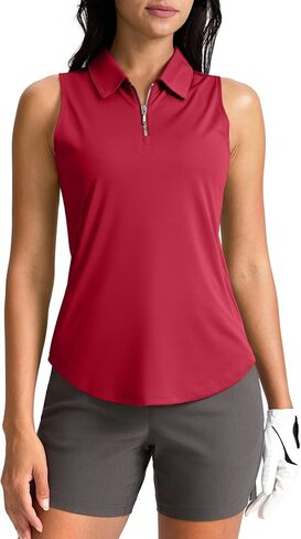 G Gradual Womens Golf Shirt Sleeveless Zip Up Polo Shirts for Women Collared Lightweight Tennis Athletic Tank Top in Saudi Arabia