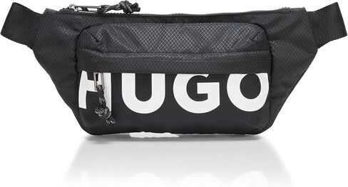HUGO، حقيبة حزام Shaun Big Logo، أسود سمك السلور، مقاس واحد in Saudi Arabia