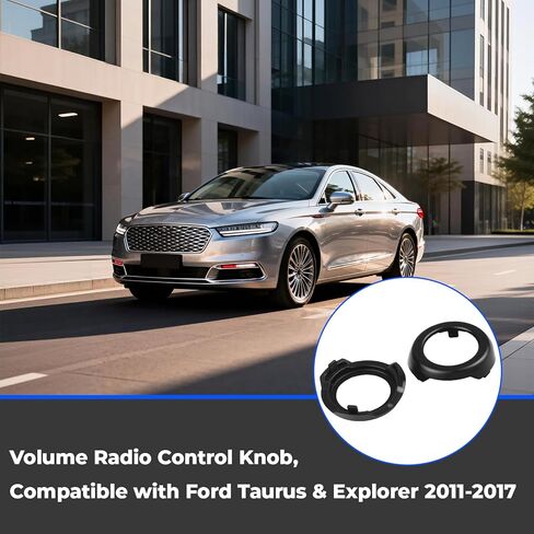 طقم مكون من قطعتين من راديو الصوت ومقبض التحكم في سرعة المروحة متوافق مع Ford Explorer Taurus 2011–2017، مقابض بديلة علوية وسفلية، سهلة التركيب، أسود in Saudi Arabia