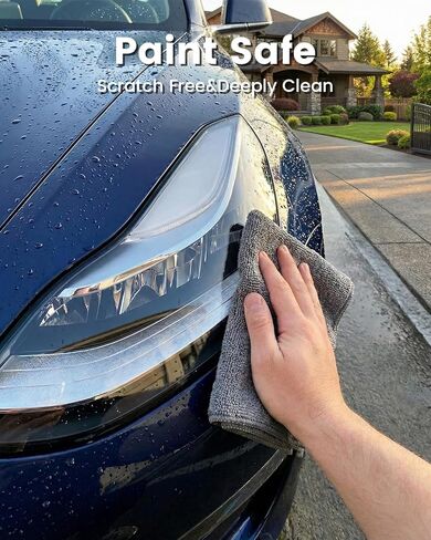 مناشف من الألياف الدقيقة من بوبشوز، 12 قطعة للسيارات، أقمشة تنظيف فائقة الامتصاص، مناشف خالية من الوبر لتفصيل السيارة، المنزلية، المطبخ، الزجاج والأدوات، رمادي in Kuwait