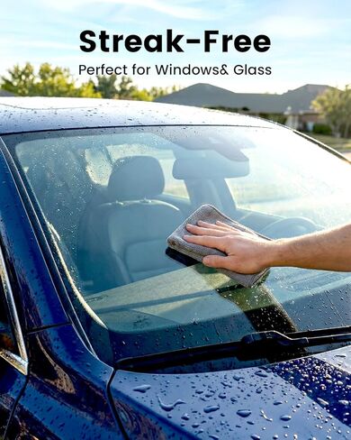 مناشف من الألياف الدقيقة من بوبشوز، 12 قطعة للسيارات، أقمشة تنظيف فائقة الامتصاص، مناشف خالية من الوبر لتفصيل السيارة، المنزلية، المطبخ، الزجاج والأدوات، رمادي in Kuwait