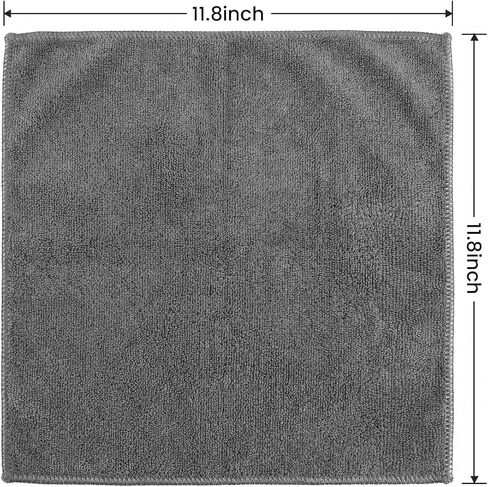 مناشف من الألياف الدقيقة من بوبشوز، 12 قطعة للسيارات، أقمشة تنظيف فائقة الامتصاص، مناشف خالية من الوبر لتفصيل السيارة، المنزلية، المطبخ، الزجاج والأدوات، رمادي in Kuwait
