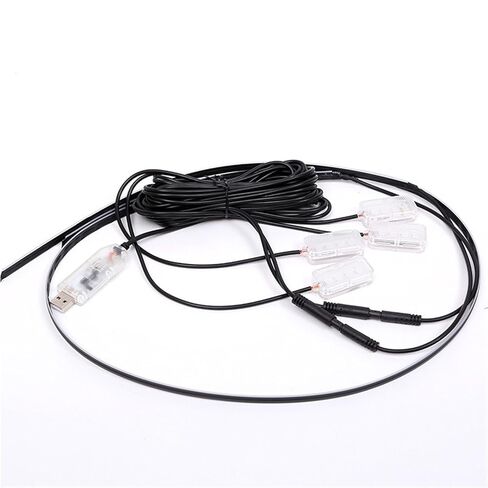 التحكم المركزي للسيارات LED ضوء القدم الاكريليك تعديل داخلي مخفي تدفق السيارة الملونة جو التحكم الصوتي (1 إلى 5'110 سم + مصباح قدم × 4 بوصة) in Kuwait