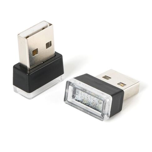 Automotive Ambient Light LED Wiring Free Decorative USB Night Lighting Music Sound Control Rhythm(Black Shell [Ice Blue]) in Saudi Arabia
