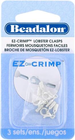 Beadalon EZ-Crimp Lobster Nickel Free Silver, Plated, 3-Set in Kuwait