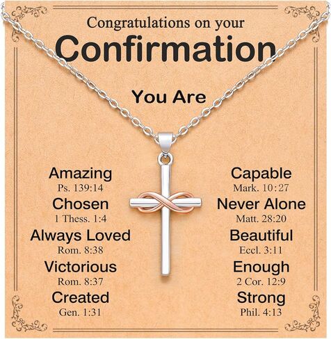 UPROMI Faith, Love & Blessings – Baptism & Confirmation Gifts Infinity Cross Necklace for Women & Girls, Christian Jewelry in Saudi Arabia