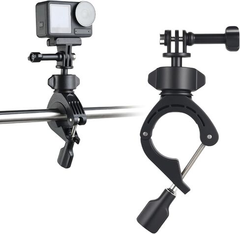 UTEBIT Camera Bike Mount Clamp with 360°Dual Ballhead Rotation,Bicycle Handlebar Clamp Mount Motorcycle Bracket Handlebar with Action Camera Mount Adapter, Compatible with GO PRO/Action Cameras/Phone in Kuwait