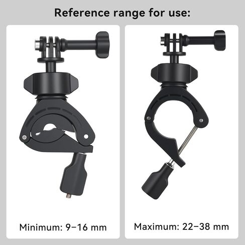 UTEBIT Camera Bike Mount Clamp with 360°Dual Ballhead Rotation,Bicycle Handlebar Clamp Mount Motorcycle Bracket Handlebar with Action Camera Mount Adapter, Compatible with GO PRO/Action Cameras/Phone in Kuwait