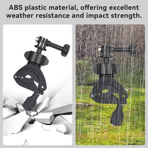 UTEBIT Camera Bike Mount Clamp with 360°Dual Ballhead Rotation,Bicycle Handlebar Clamp Mount Motorcycle Bracket Handlebar with Action Camera Mount Adapter, Compatible with GO PRO/Action Cameras/Phone in Kuwait