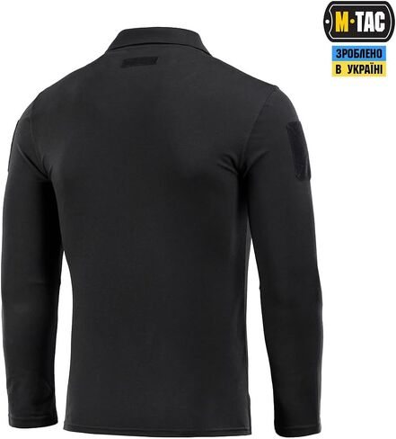 M-Tac Long Sleeve Tactical Polo Shirt for Men - Dry Fit Men's Military Polo Shirt for Work, Golf, Outdoor, Tactical, and Law Enforcement Gear (Black, S) in Saudi Arabia