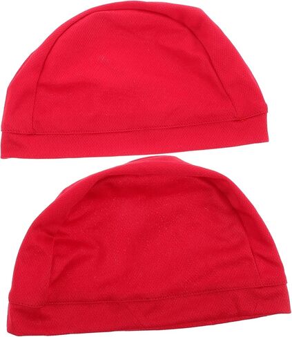 Baluue 2pcs Quick-Dry Breathable Skull Cap for Cycling Sports Lightweight Athletic Beanie Sun Versatile Headwear for Men Women Red in Saudi Arabia