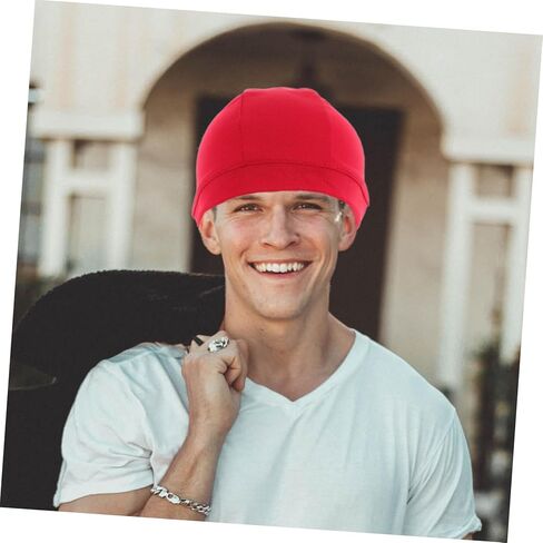 Baluue 2pcs Quick-Dry Breathable Skull Cap for Cycling Sports Lightweight Athletic Beanie Sun Versatile Headwear for Men Women Red in Saudi Arabia