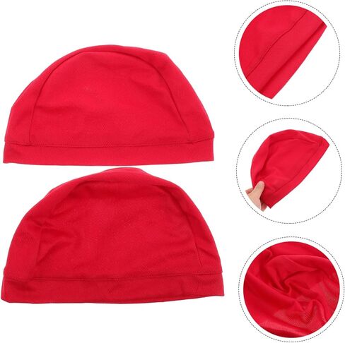 Baluue 2pcs Quick-Dry Breathable Skull Cap for Cycling Sports Lightweight Athletic Beanie Sun Versatile Headwear for Men Women Red in Saudi Arabia