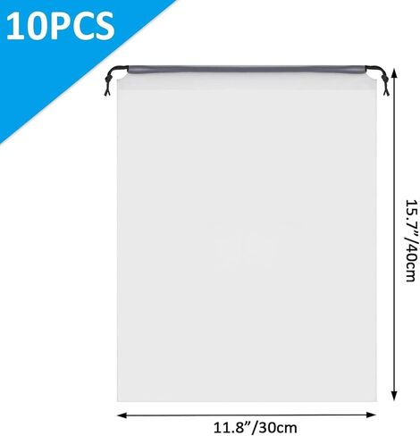 Shoe Bags for Travel, 15.7" x 11.8" Travel Shoe Bags for Packing, Drawstring Clear Bag for Shoes, Waterproof,Dustproof, Home & Traveling Essentials - 10PCS in Saudi Arabia