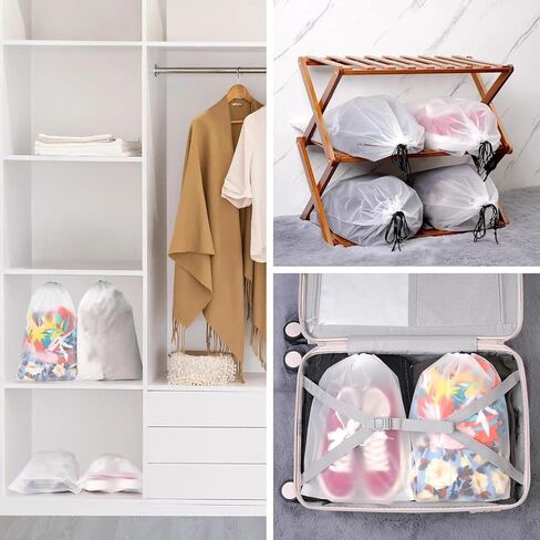 Shoe Bags for Travel, 15.7" x 11.8" Travel Shoe Bags for Packing, Drawstring Clear Bag for Shoes, Waterproof,Dustproof, Home & Traveling Essentials - 10PCS in Saudi Arabia