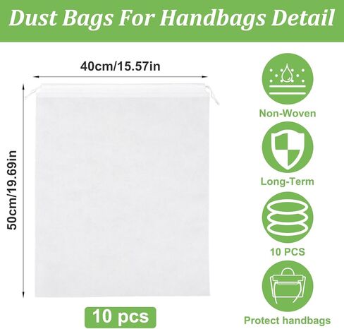 10Pcs Dust Bag for Purse, Non Woven Fabric Handbag Dust Bags, Handbags Storage for Storing Shoes Boots(15.7×19.7in) in Saudi Arabia