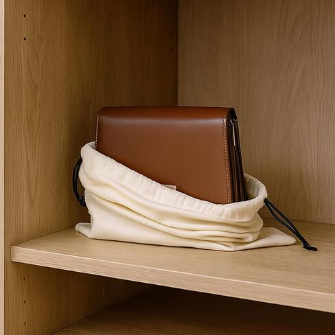 2-Piece Dustproof Travel Shoe Pouches, Flannel Shoe Bags with Drawstring Closure, 15.75" x 11.61" Washable and Reusable Shoe Storage Organizers, Beige in Saudi Arabia