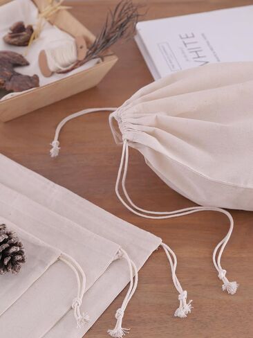 Popular Handicrafts Organic Cotton Dust Proof Storage Bags with Drawstring - Toy - Shoe - Travel - Cloth Bag for Handbags, Purses, & Sneakers - Lint - free Beige (3 Bags - 20"x26") in Saudi Arabia