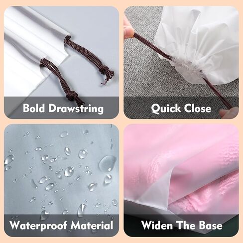 Clear Shoe Bags for Travel 12 PCS 15.75" x 11.8" Drawstring Clear Shoe Bags for Packing, Waterproof Dustproof Men and Women Travel Shoe Storage Bag (12PCS) in Saudi Arabia