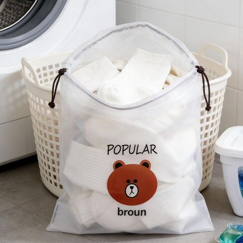 Clear Shoe Bags for Travel 6 PCS 15.75" x 11.8" Drawstring Clear Shoe Bags for Packing, Waterproof Dustproof Men and Women Travel Shoe Storage Bag (Little Bear 6PCS) in Saudi Arabia
