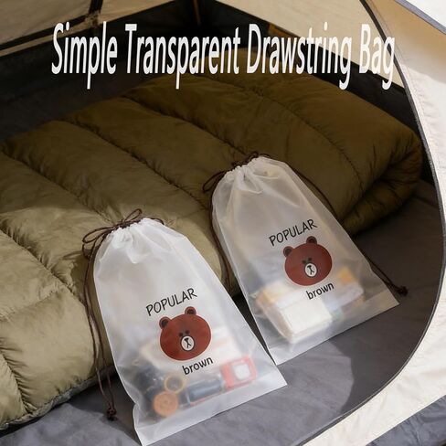 Clear Shoe Bags for Travel 6 PCS 15.75" x 11.8" Drawstring Clear Shoe Bags for Packing, Waterproof Dustproof Men and Women Travel Shoe Storage Bag (Little Bear 6PCS) in Saudi Arabia