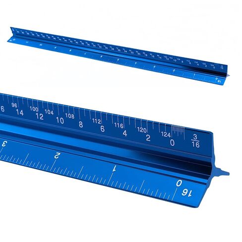 12″ Aluminum Triangular Architect Scale – Laser-Etched Imperial Engineering Ruler for Students, Architects & Engineers (Blue) in Saudi Arabia