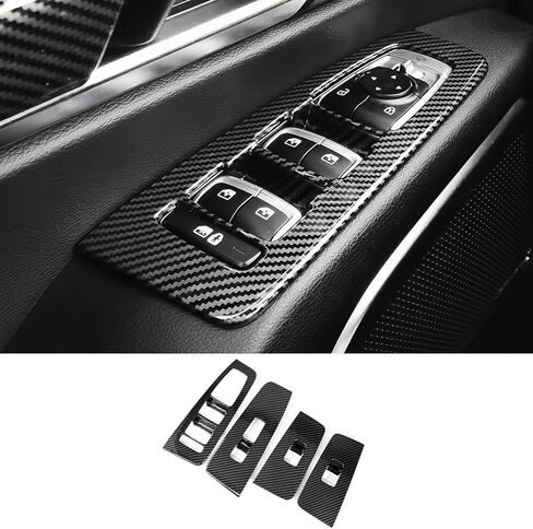 Car Interior Window Switch Panel Cover Side Door Glass Lock Control Button Cover Compatible with Kia Telluride 2020-2025 Accessories (for Rear Window Lift One Button, Wood Grain Style) in Saudi Arabia