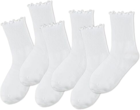 6 أزواج من الجوارب النسائية المكشكشة من FYC، جوارب كاحل مكشكشة من الدانتيل اللطيف، جوارب ناعمة قابلة للتنفس للارتداء اليومي in Kuwait