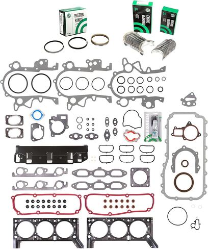 Evergreen SA-5494198502-7 Full Gasket Set Bearings Rings Compatible With/For 09-10 Chrysler Dodge Volkswager 3.8L OHV in Saudi Arabia