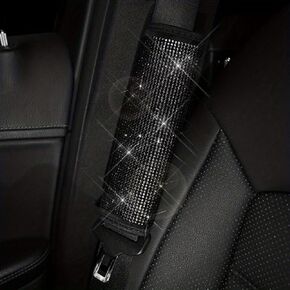 2PCS Bling Car Seat Belt Pads Rhinstone Car Seatbelt Covers Cushions with Crystal Women Universal Interior Car Accessories for Releasing Shoulder Neck Pressure Purple in Kuwait