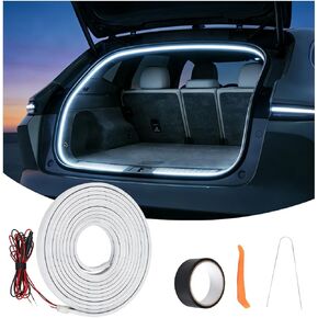 Car LED Strip Lights, 4m/13.12ft Waterproof Car Trunk Light Strip, White Color 6000k, Flexible Cutting Silicone, Auto On/Off, Low Voltage 12V LED Strip Lights for Cars in Kuwait
